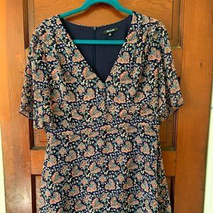 Madewell Chiffon Overlay Floral Dress, size 12
